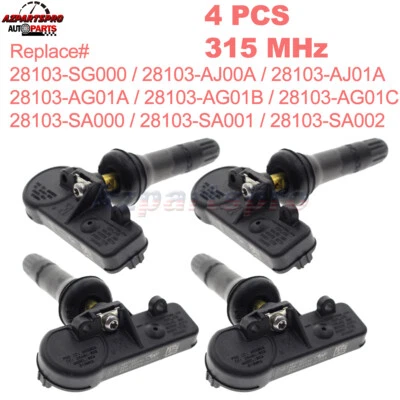 Sensores de presión de neumáticos TPMS de 4 piezas para Subaru Impreza 2008-2016 Impreza R/Sport Foto 1 de 4