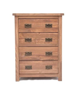 Chest of Drawers 4 Drawer Dark Oak Petite Bedroom Furniture Storage Wooden Unit - Picture 1 of 8