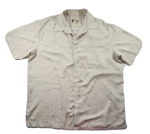 VINTAGE SILK Mens Beige Shirt Short Sleeve Abstract Dots Design Silk Blend XL - Picture 1 of 7