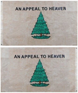3X5 Appeal To Heaven Tea Stained 420D DOUBLE Sided Nylon Embroidered Flag - Picture 1 of 11
