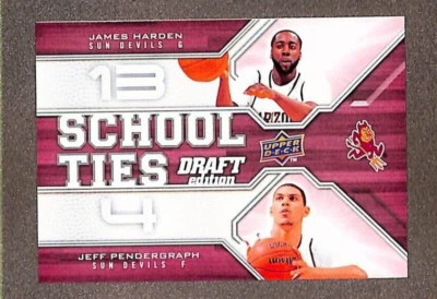 2009-10 UD Draft Edition - School Ties #ST-TP James Harden / Jeff Pendergraph RC - Image 1 of 3