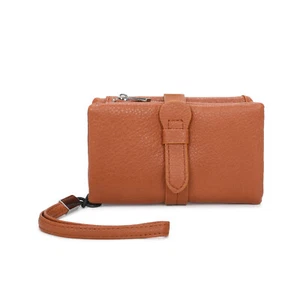 Front Strap Buckle Folded Purse Card Slots ID Window Zipped Pocket Wallet C017 - Picture 1 of 24