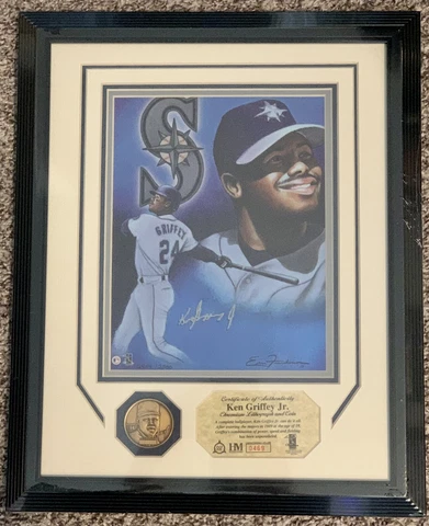 Ken Griffey Jr Highland Mint Framed Chromium Lithograph w/Coin  #0469/2500 Cover