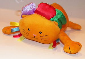 Manhattan Toy Orange Cat Plush Rattle Baby Toddler Toy Stuffed Animal