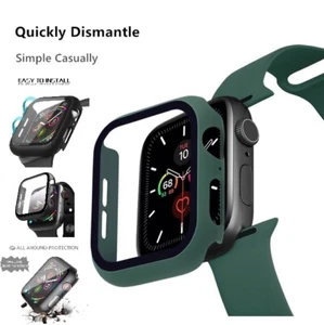 3 in 1 Case + Glass + Strap For Apple Watch All Series Models Sizes and Colors - Picture 1 of 22