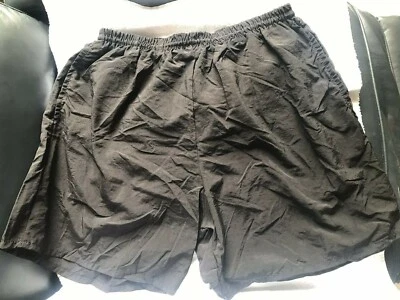 QTY 5 PR, GAMEGEAR MEN'S SHORTS, POLY QUICK DRY FABRIC, SIDE POCKETS, BLACK, XL - Image 1 of 4