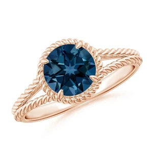 London Blue Topaz Gemstone 925 Silver Mother Solitaire Birthday Unique Ring US 7 - Picture 1 of 6