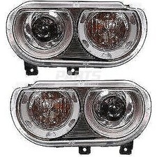 New Fits 2008-2014 Dodge Challenger Left Right Hid Head Light Lens & Housing