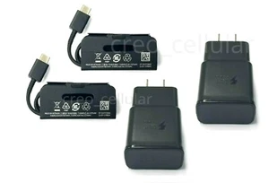 Samsung Galaxy S10 Charger Fast Wall Adapter USB Type C Cable 2 Pack Note10 Plus - Picture 1 of 5