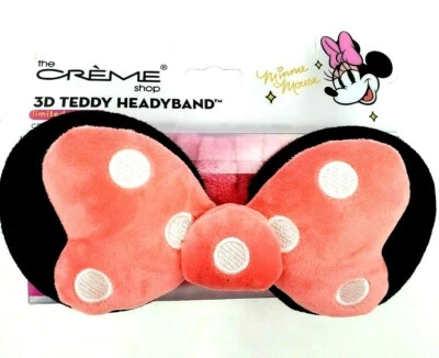 Disney Minnie Mouse Pink 3D Teddy Plush The Creme Shop Spa Headband LE New - Image 1 of 4
