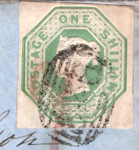GB QV EMBOSSED 1s Green WORKSOP Notts AUSTRALIA CLIPPER MAIL SG.54 c£1,900 940m - Picture 1 of 10