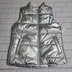 Amazon Essentials Girls Heavyweight Puffer Vest Silver Metallic Size XXL (14-16) - Picture 1 of 7