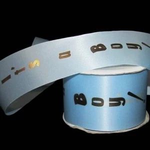 10 Yards It's a Boy Baby Shower Gold Blue Acetate Waterproof Gift Ribbon 2 1/2"W - Picture 1 of 1