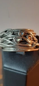ANELLO- filo della vita- Argento - 1 ct diamanti taglio antico - Foto 1 di 8