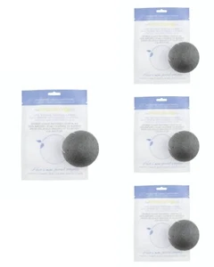 Konjac Face Sponge Bamboo Charcoal 1 Sponge - Grey - LOT OF 4 - Picture 1 of 5