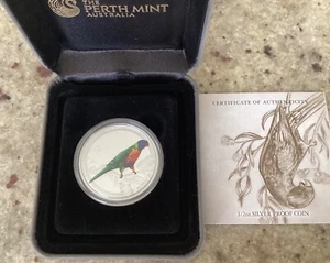 2013 Birds Of Australia Rainbow Lorikeet 1/2oz Silver Proof 50c Coin Perth Mint - Picture 1 of 3