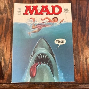 Vintage MAD Magazine January 1976 Issue 180 Jaws Cover Great Condition MUST SEE - Picture 1 of 5