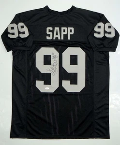 Warren Sapp Autographed Black Pro Style Jersey HOF- JSA Witness Auth *Vert HOF - Picture 1 of 11