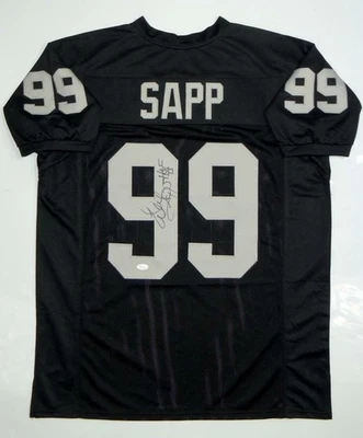 Warren Sapp Autographed Black Pro Style Jersey HOF- JSA Witness Auth *Vert HOF - Image 1 of 4