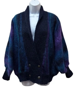 Chaqueta Suéter de Lana Mohair Dominique Maranda Doble Pecho Gran Tamaño L/XL - Imagen 1 de 9