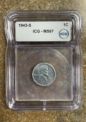 1943-S Lincoln Wheat Cent MS67 - Image 1 of 2