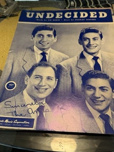 SHEET MUSIC -UNDECIDED - THE AMES - Vintage 1939 LEEDS MUSIC CORP-ED AMES - Picture 1 of 4