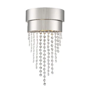 Clarksen 2 Light Polished Nickel Wall Mount - 9'' W x 18'' H Nickel 9'' W x 18'' - Picture 1 of 4