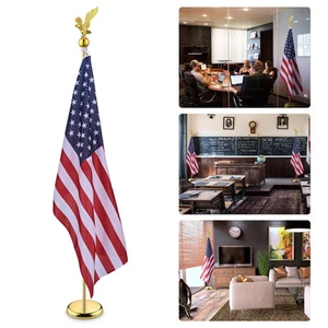 Aplus Indoor Flag Pole Kit Eagle Topper with Base US Flag Office School - Picture 1 of 16