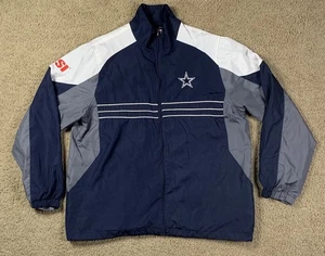 Dallas Cowboys Track Jacket Mens Large NFL Windbreaker Full Zip Coat Football - Picture 1 of 10