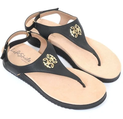 Sandalia LifeStride Zeeta para mujer 11 tangas gancho y bucle correa de tacón cómoda vacante Foto 1 de 4