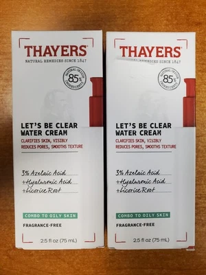 2 Pack: Thayers Water Face Cream Combo to Oily Skin 2.5 oz. Frag. Free (1768) D2 - Image 1 of 4
