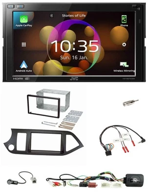 JVC DAB Lenkrad 2DIN Bluetooth USB Autoradio für Kia Picanto ab 11 AUX,USB m. St - Bild 1 von 4