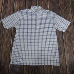 Collars & Co Hemd Herren XL weiß blau Fensterscheibe Kleid Kragen Polo Kurzarm - Bild 1 von 9