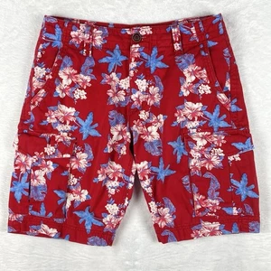 Red Camel Hawaiian Floral Bermuda Shorts Mens 32 Tropical Aloha Tiki Beach 80s - Picture 1 of 10