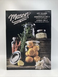 Mason Craft & More 4-piece Glass Canister Set - Get Free Shipping NOB - Picture 1 of 12