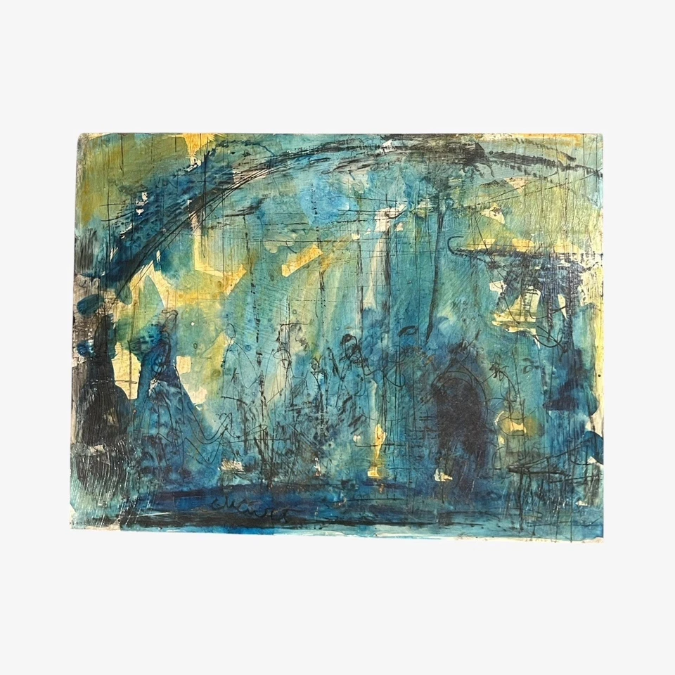 Signed Pascal Cucaro Abstract Oil Painting 15.75 x 12 - Image 1 of 4