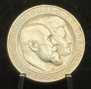 1911 Silver German States Drei Mark Coin - Picture 1 of 2