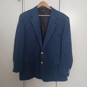 Vintage Brooks Brothers Linen Blue Sport Coat Jacket Classic Prep Old Money 46 - Picture 1 of 13
