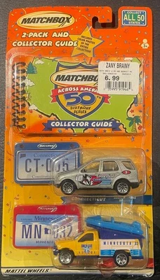 Matchbox Across America 2-Pack & Collector Guide NEW Connecticut Minnesota 205B - Image 1 of 2