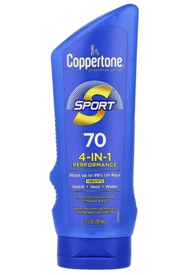 Coppertone Sport, Sunscreen Lotion, 4-In-1 Performance, SPF 70, 7 fl oz (207 ml) - Image 1 of 2