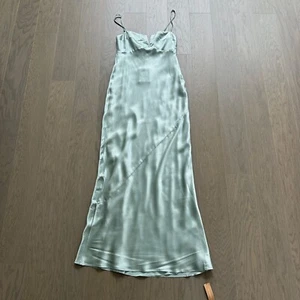 Maxi Vestido Reformation Brie Azul Aguamarina Seda Sin Mangas - Talla 0 - con etiquetas - Imagen 1 de 11