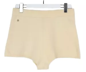 Sandro Izzie Shorts Damen (Eu) 42 Hohe Taille Wolle Gestrickt Stretch Beige - Bild 1 von 9