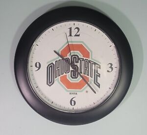 OHIO STATE WALL CLOCK, 11.5", White with Black Frame, Quartz Battery Operated
