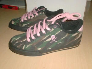 skateboard shoes vintage from 2006  circa alw50 womens girls , new nos camo 6.5 - Picture 1 of 3