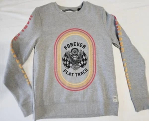 Harley Davidson Women's Forever Flat Track Pullover Sweatshirt - MEDIUM Grey NWT - Picture 1 of 5
