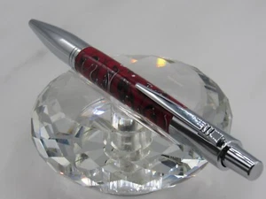 BEAUTIFUL HIGH QUALITY HANDMADE VESPER RED W/UNIQUE DESIGNS ACRYLIC CLICK BP PEN - Picture 1 of 4