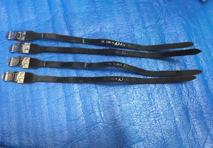 MKS Fit-alfa Sports NJS Keirin Leather Black Toe Straps Two Pairs Free Postage - Picture 1 of 5