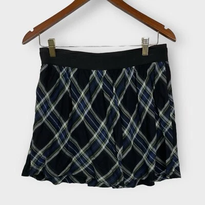 Antigua Falda Azul Marino Pequeña Línea A Pull On Academia Cuadros Escuela Niña Algodón Azul Negro Foto 1 de 4