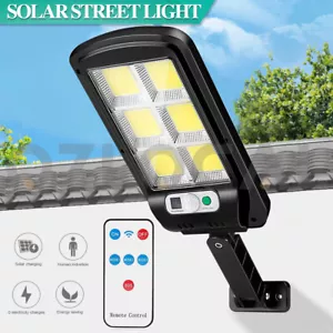 Solar Street LED Light Motion Sensor Remote Outdoor Garden Yard Flood Down Lamp - Picture 1 of 11