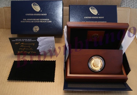 2014 50th Anniversary Kennedy Half Dollar 24K GOLD PROOF Coin K15 In Stock Ship Cover